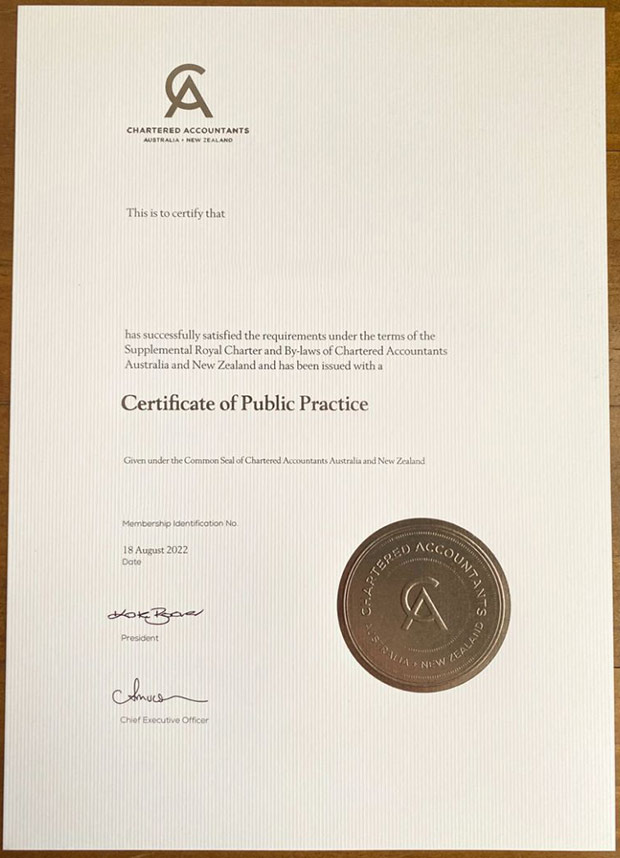 2022 CA diploma certificates