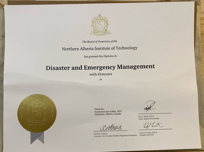 2021 Northern Alberta Institute of Technology Certificate samples
