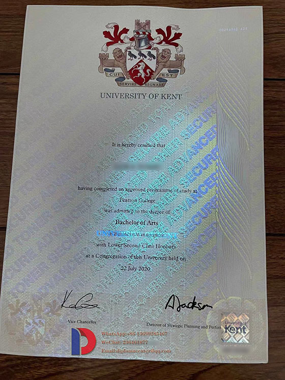 University of Kent degree Sample