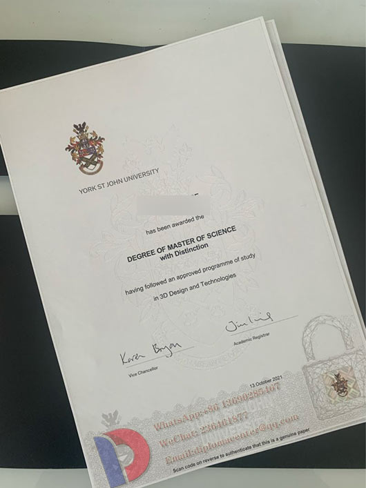 Degree sample of York St John University in 2021