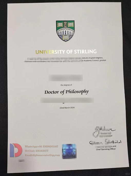 A sample of the University of Stirling's 2024 degree
