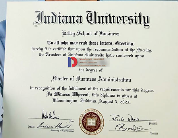 2023 Indiana University Degree Certificate Samples