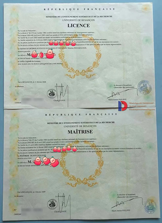 Sample case of a degree from the Sorbonne University in 2009