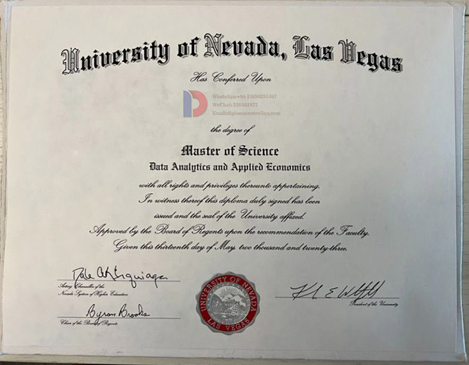 2023 Degree Samples from University of Nevada Las Vegas