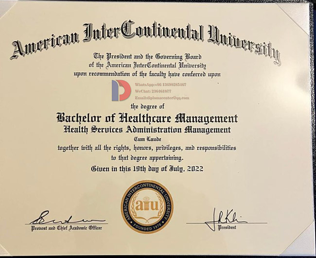 American InterContinental University 2022 Degree Sample