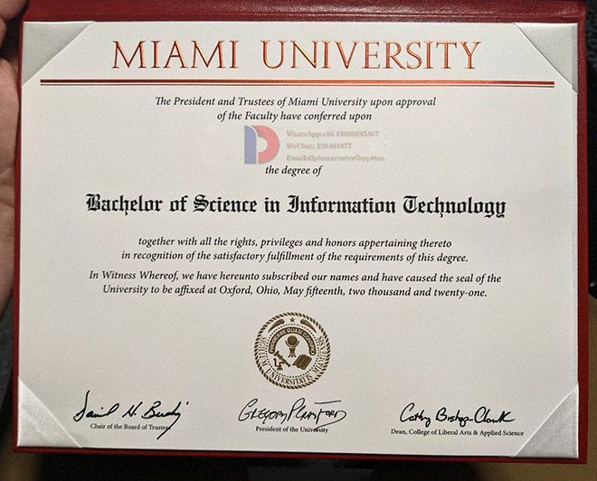Sample Degree Case of the University of Miami in 2021