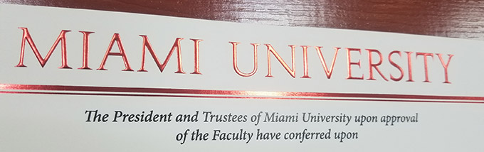 Sample of degree case from the University of Miami
