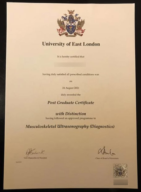 Sample case of the 2021 postgraduate certificate from the University of East London