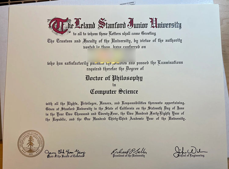 Samples of Stanford University degree